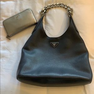 Navy Blue Prada Purse